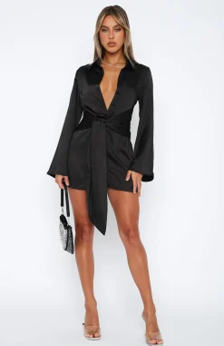 Long Sleeve Dresses | White Fox Boutique Night Out Long Sleeve Mini Dress black