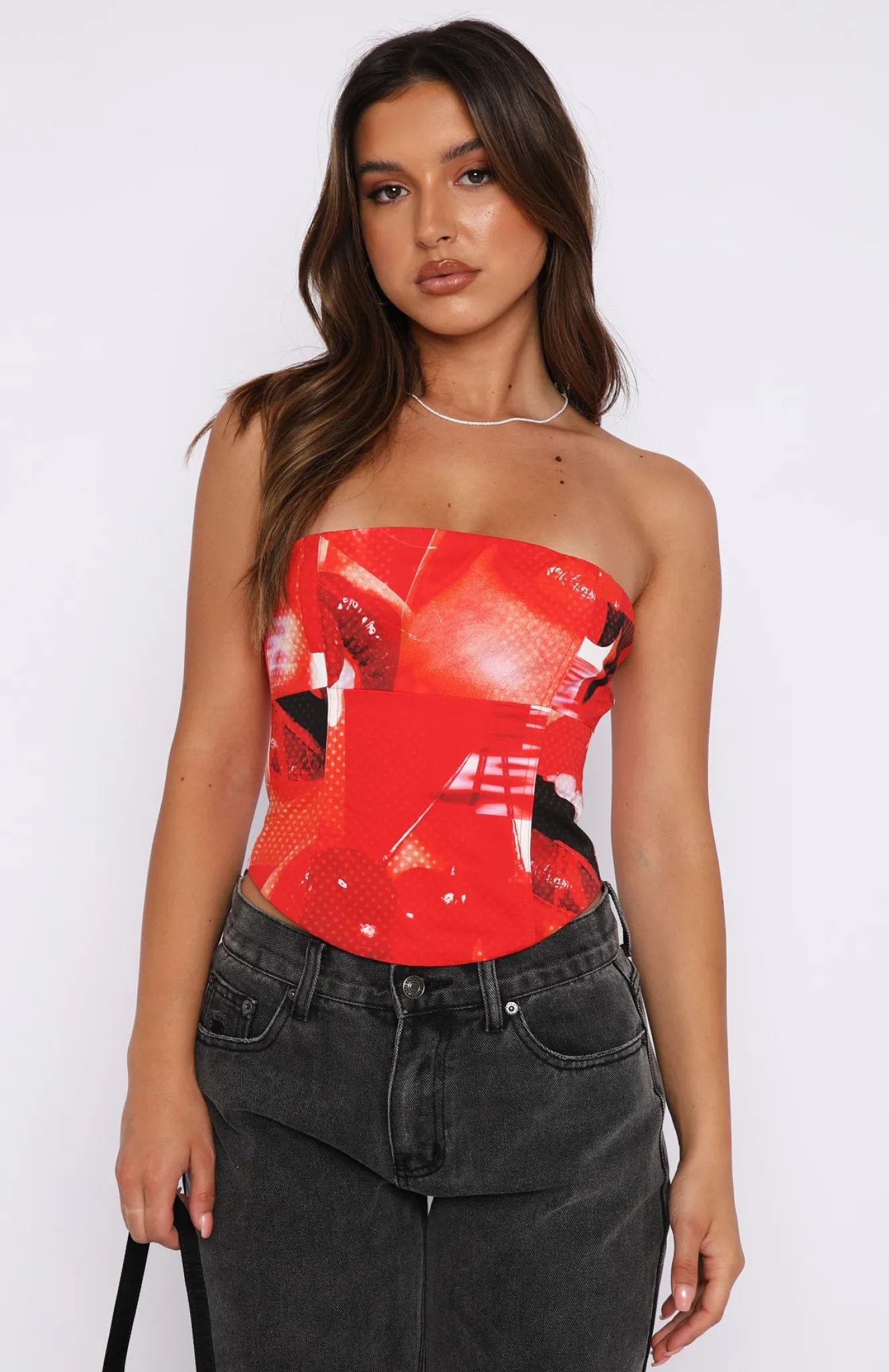 Shirts & Blouses | White Fox Boutique No Drama Bustier Cherry red