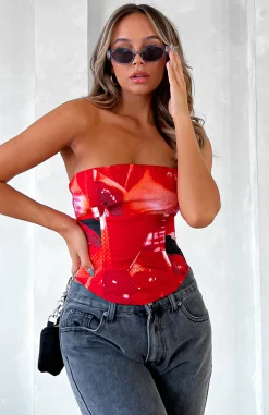 Shirts & Blouses | White Fox Boutique No Drama Bustier Cherry red