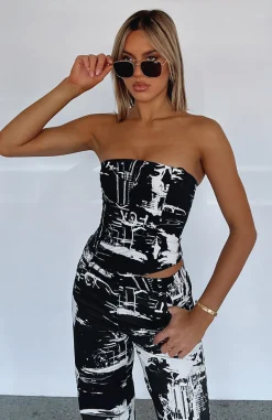 Shirts & Blouses | White Fox Boutique No Drama Bustier Dice black