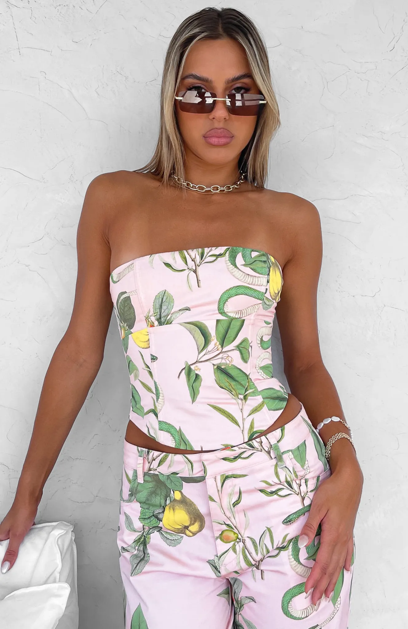 Shirts & Blouses | White Fox Boutique No Drama Bustier Serpent pink