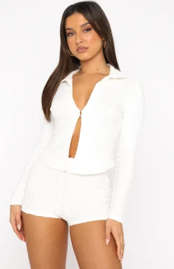 Shirts & Blouses | White Fox Boutique No Matter What Long Sleeve Terry Top white