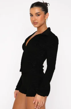 Shirts & Blouses | White Fox Boutique No Matter What Long Sleeve Terry Top black
