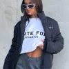 Jackets & Blazers | White Fox Boutique Not Giving In Puffer Jacket black