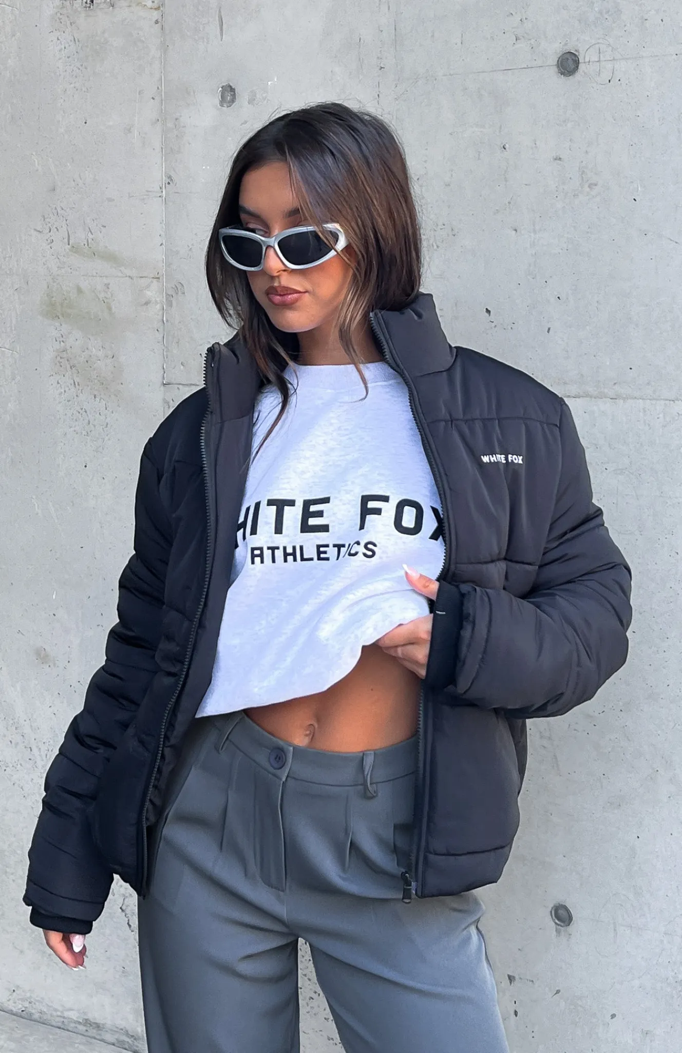 Jackets & Blazers | White Fox Boutique Not Giving In Puffer Jacket black