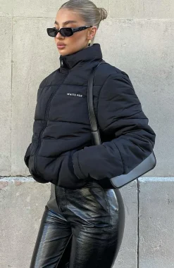 Jackets & Blazers | White Fox Boutique Not Giving In Puffer Jacket black