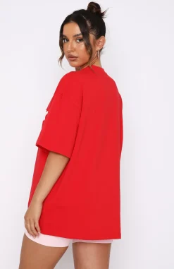 Shirts & Blouses | White Fox Boutique Offstage Oversized Tee Cherry red