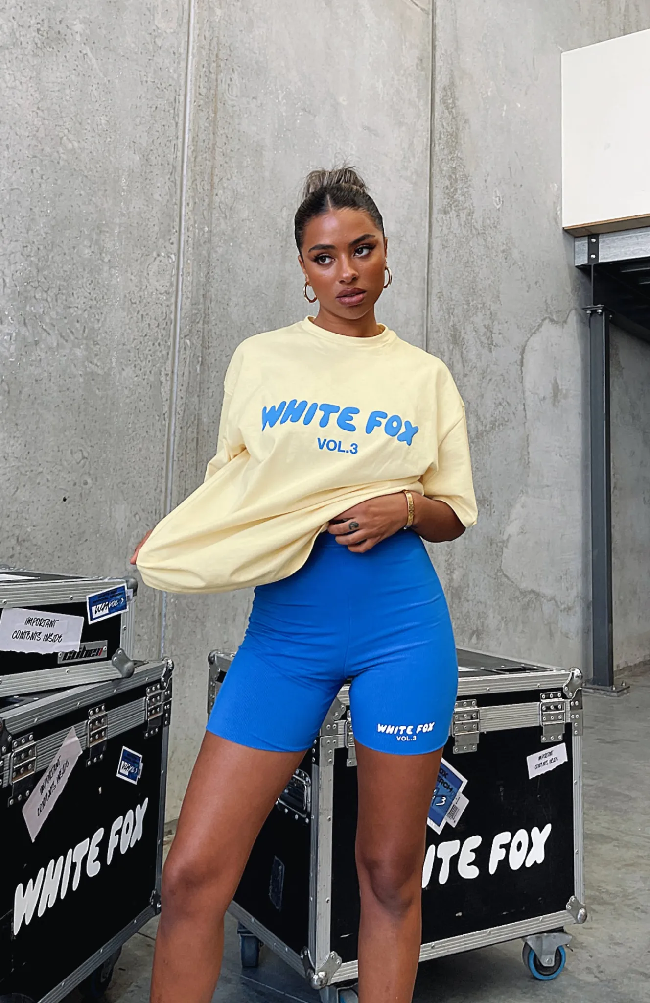 Shorts | White Fox Boutique Offstage Ribbed Bike Shorts Azure blue