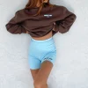 Shorts | White Fox Boutique Offstage Ribbed Bike Shorts Aqua Mist blue
