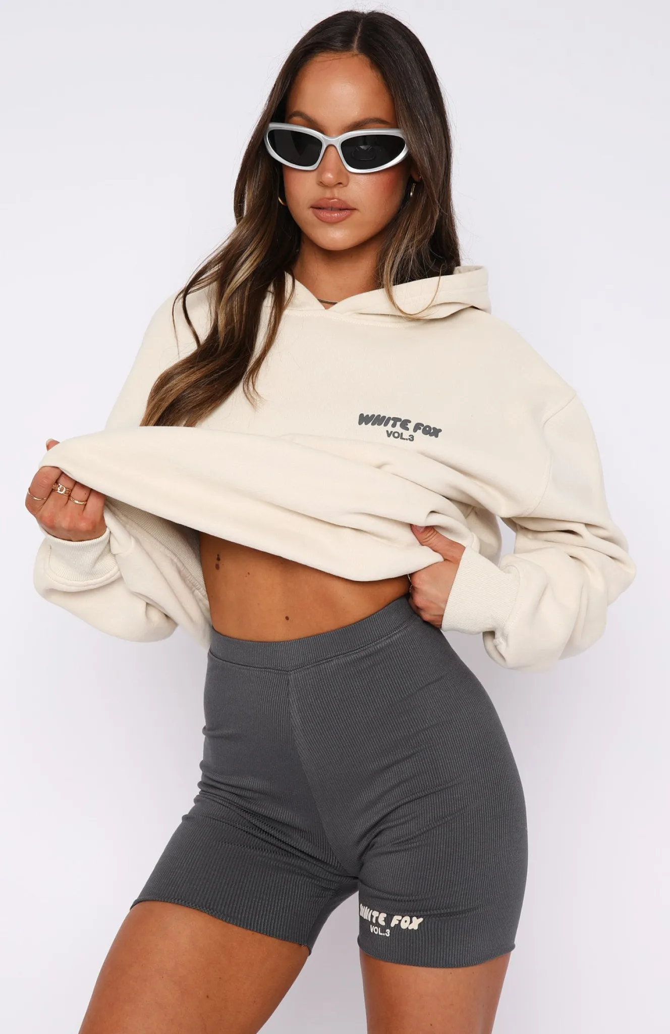 Shorts | White Fox Boutique Offstage Ribbed Bike Shorts Charcoal grey