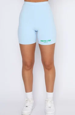 Shorts | White Fox Boutique Offstage Ribbed Bike Shorts Arctic blue