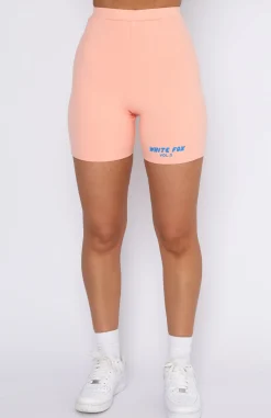 Shorts | White Fox Boutique Offstage Ribbed Bike Shorts Apricot Ice orange