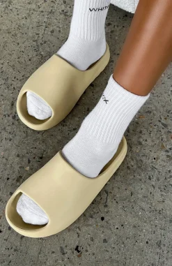 Slides | White Fox Boutique On The Edge Slides Bone nude