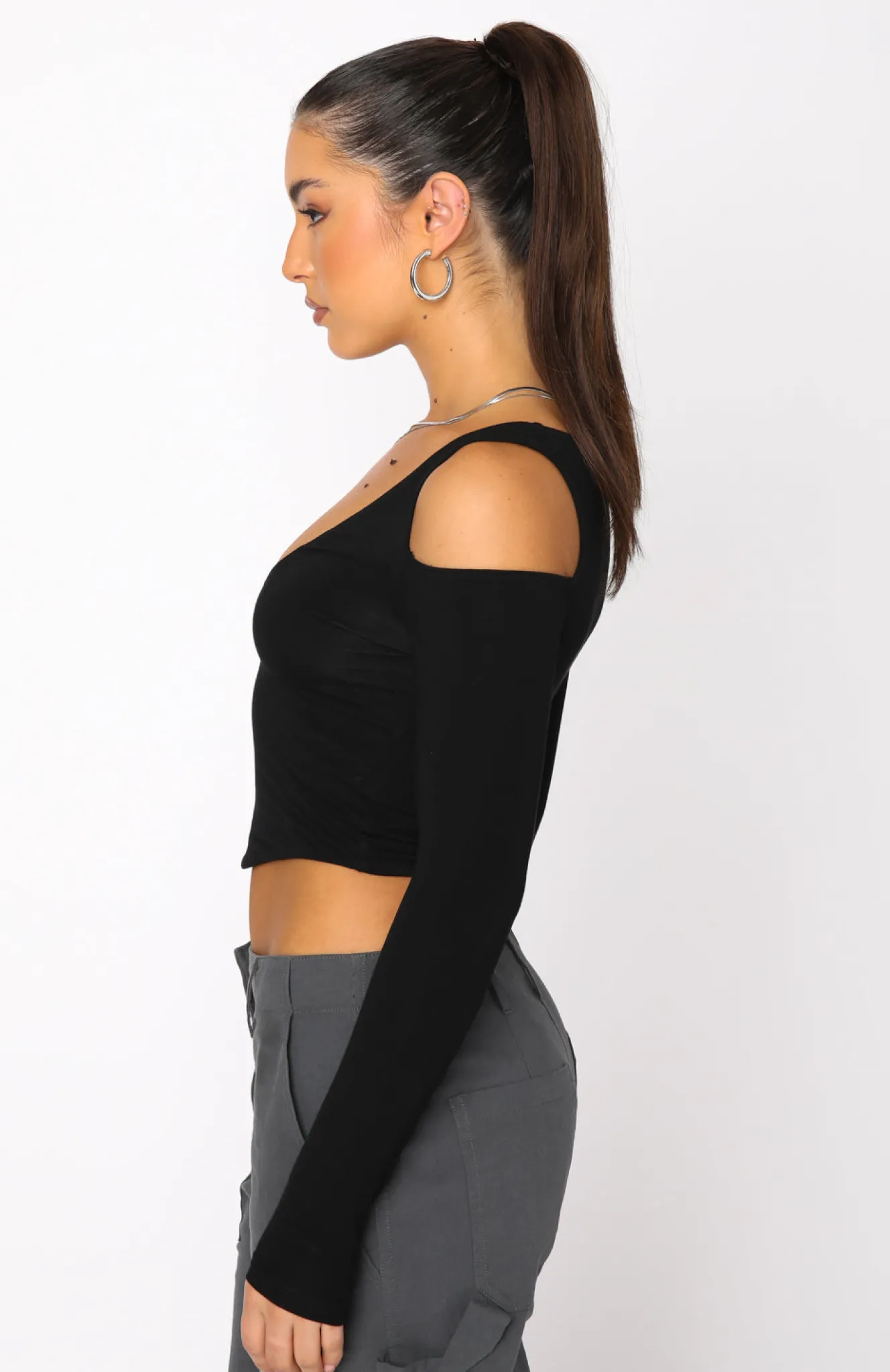 Shirts & Blouses | White Fox Boutique On Time Long Sleeve Crop black