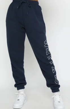 Sweatpants | White Fox Boutique On Track Sweatpants Navy blue