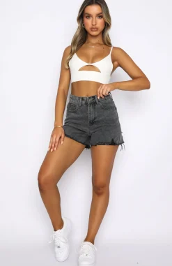 Denim | White Fox Boutique On Vacay Denim Shorts Washed black