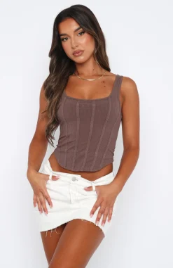 Shirts & Blouses | White Fox Boutique One Kiss Top Mocha brown