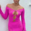 Long Sleeve Dresses | White Fox Boutique One Of A Kind Mini Dress Hot pink