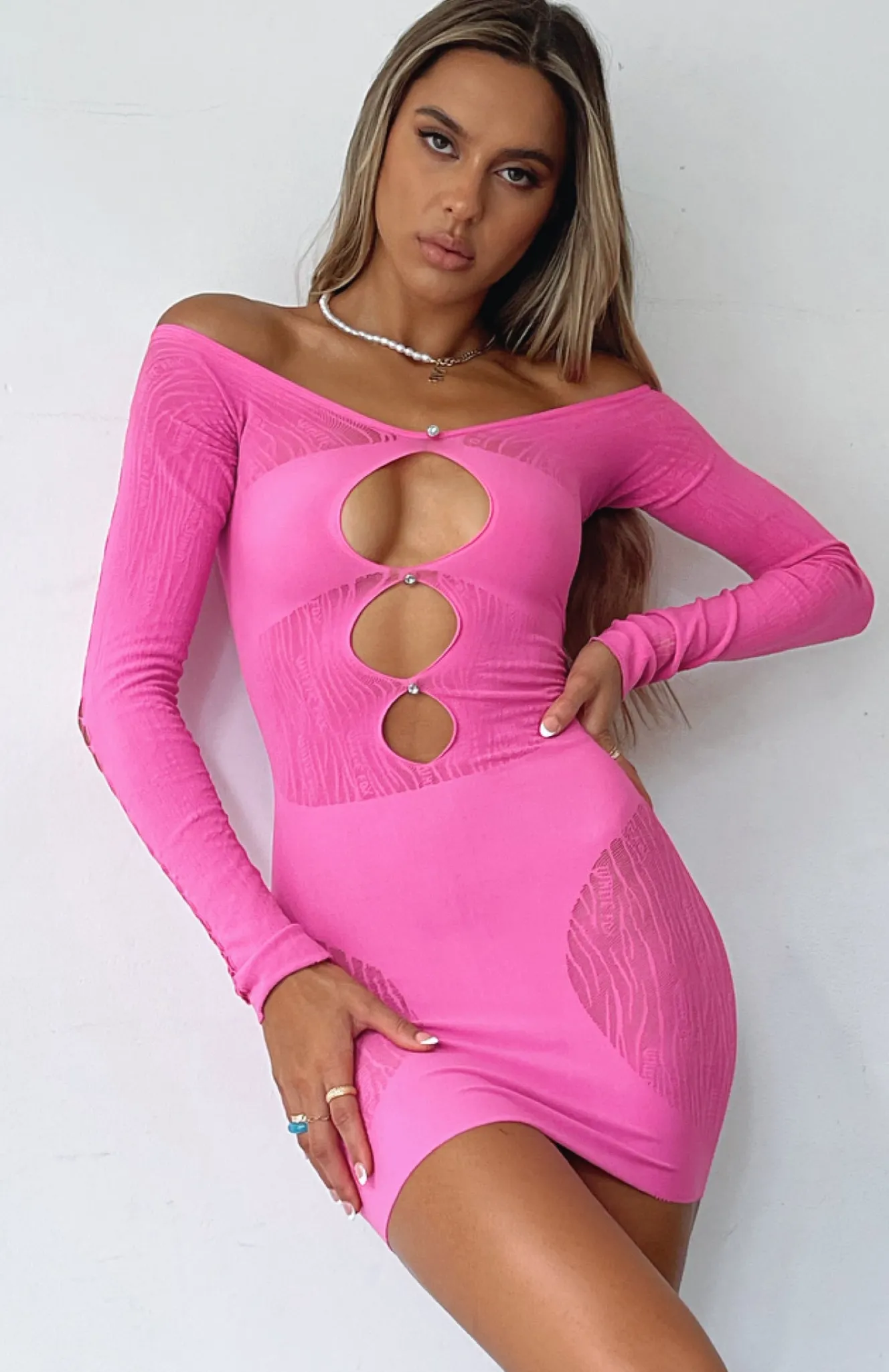 Long Sleeve Dresses | White Fox Boutique One Of A Kind Mini Dress Hot pink