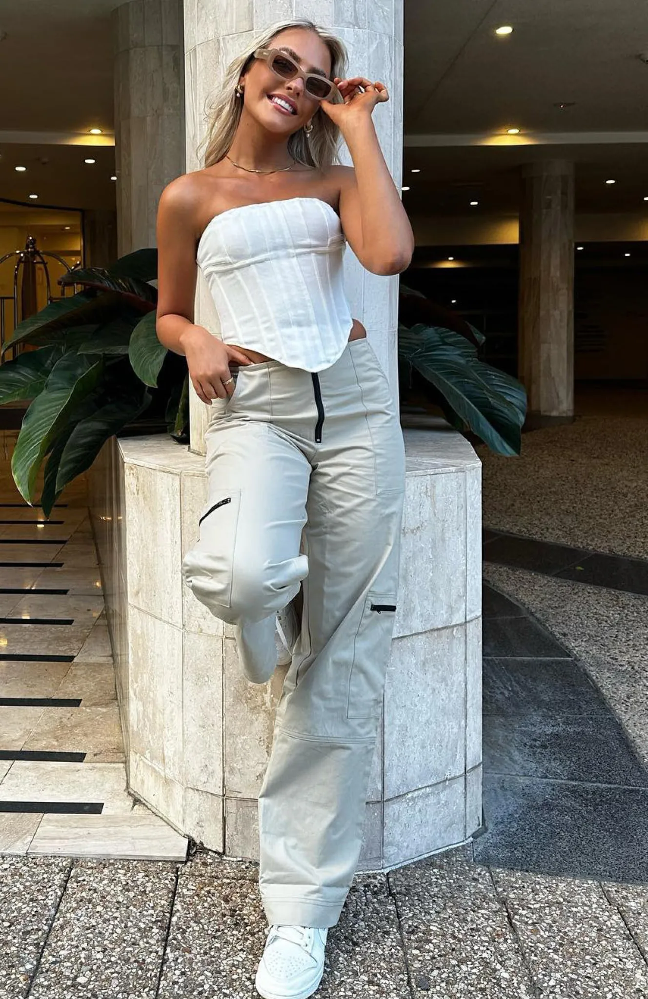 Pants | White Fox Boutique One Sided Cargo Pants Charcoal grey