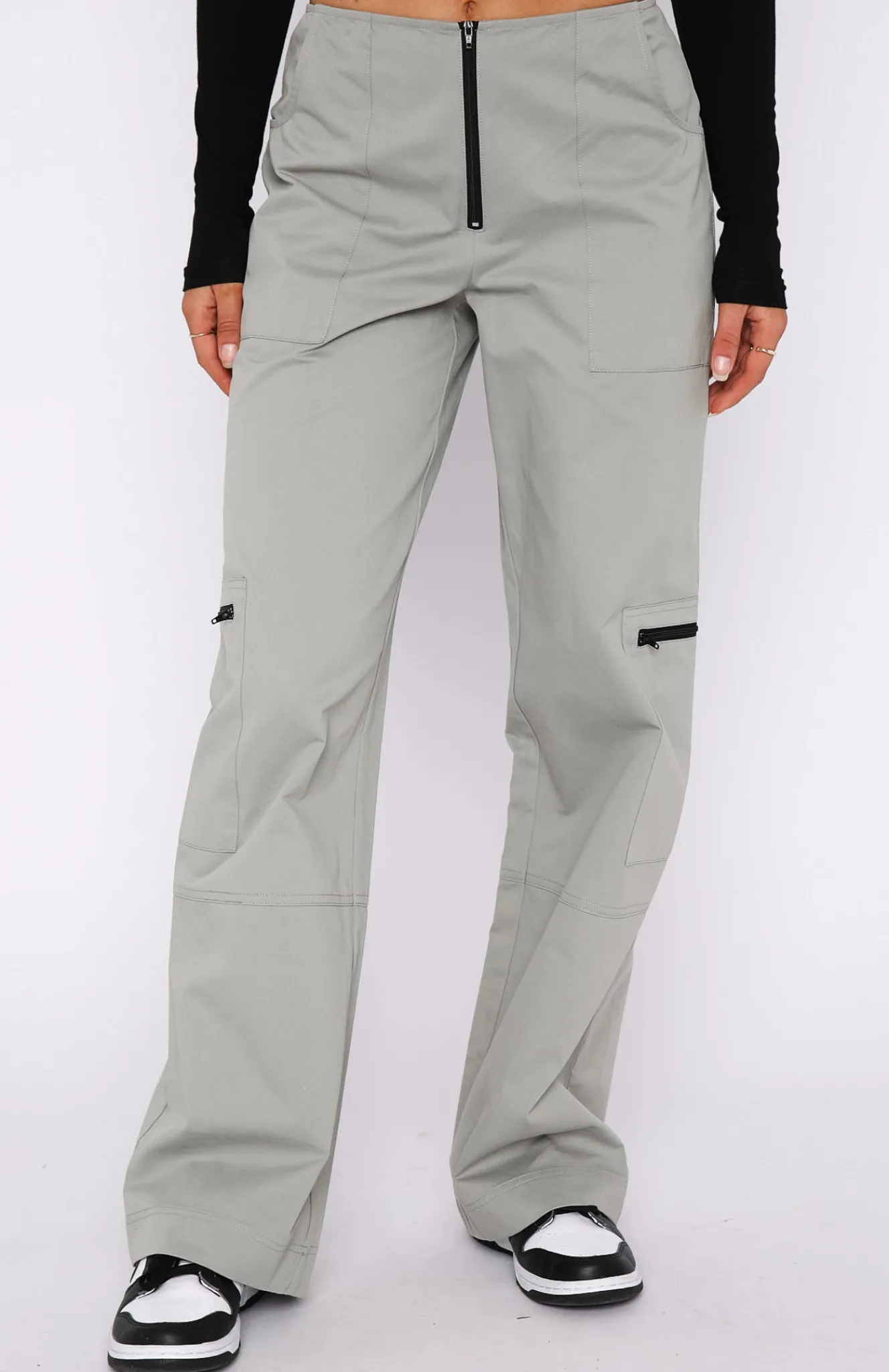 Pants | White Fox Boutique One Sided Cargo Pants Charcoal grey