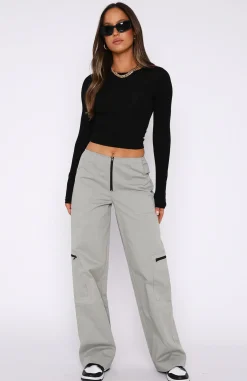 Pants | White Fox Boutique One Sided Cargo Pants Charcoal grey