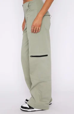 Pants | White Fox Boutique One Sided Cargo Pants Khaki green