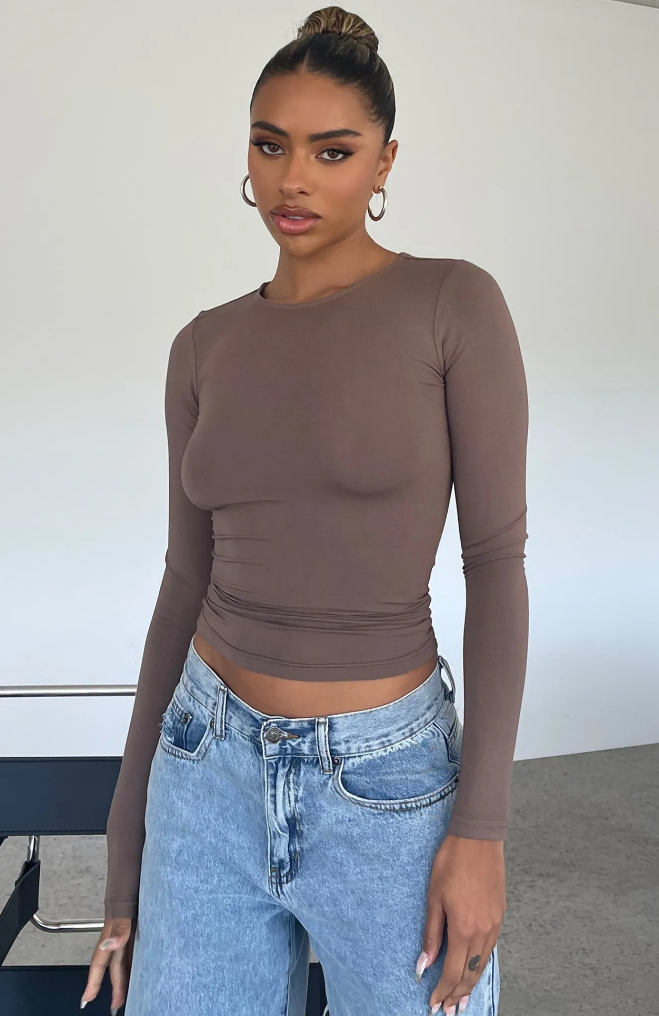 Shirts & Blouses | White Fox Boutique Only For Tonight Long Sleeve Top Mocha brown
