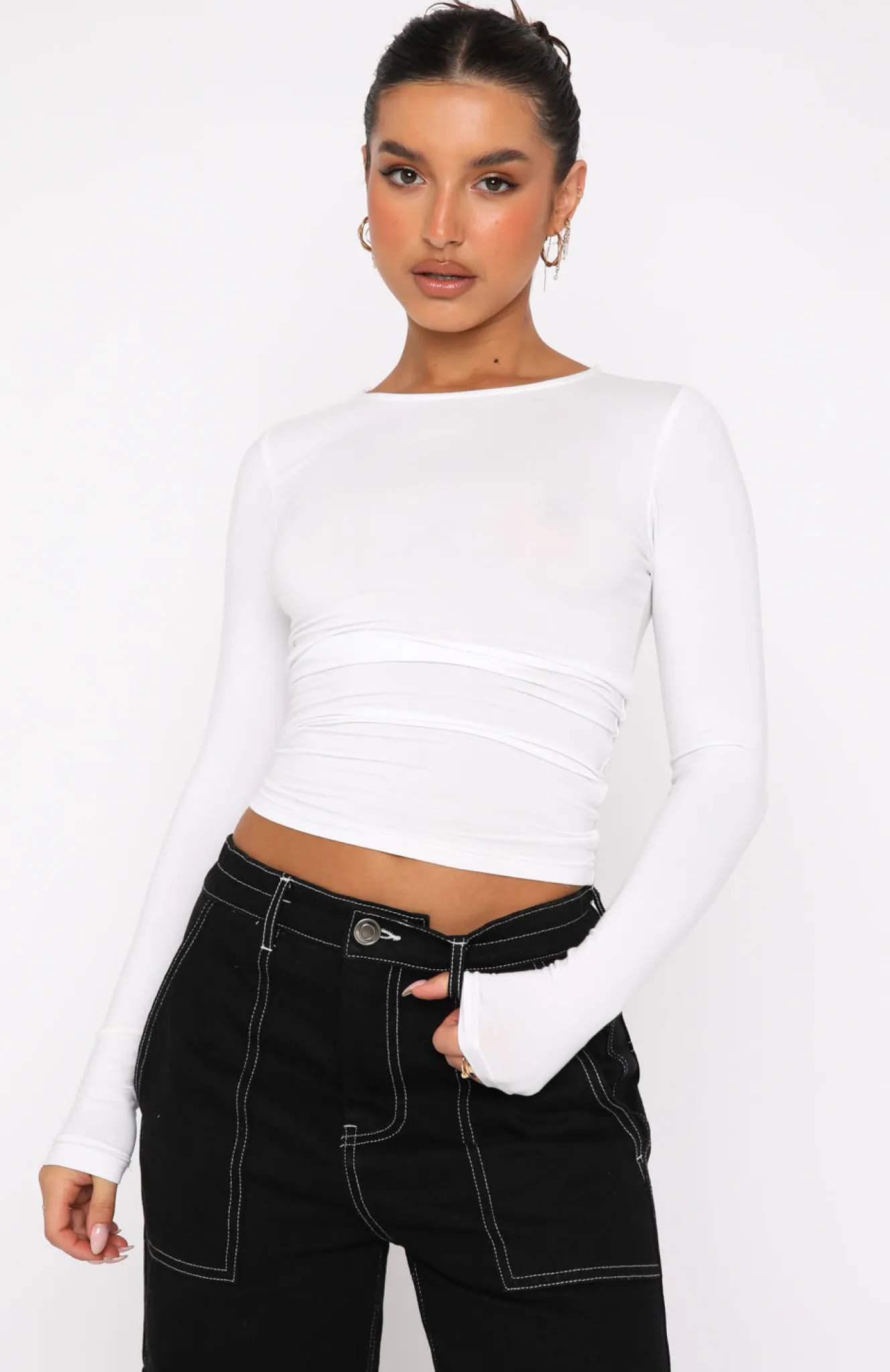 Shirts & Blouses | White Fox Boutique Only For Tonight Long Sleeve Top white
