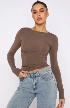 Shirts & Blouses | White Fox Boutique Only For Tonight Long Sleeve Top Mocha brown