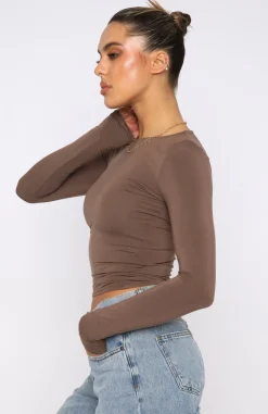 Shirts & Blouses | White Fox Boutique Only For Tonight Long Sleeve Top Mocha brown