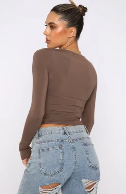 Shirts & Blouses | White Fox Boutique Only For Tonight Long Sleeve Top Mocha brown
