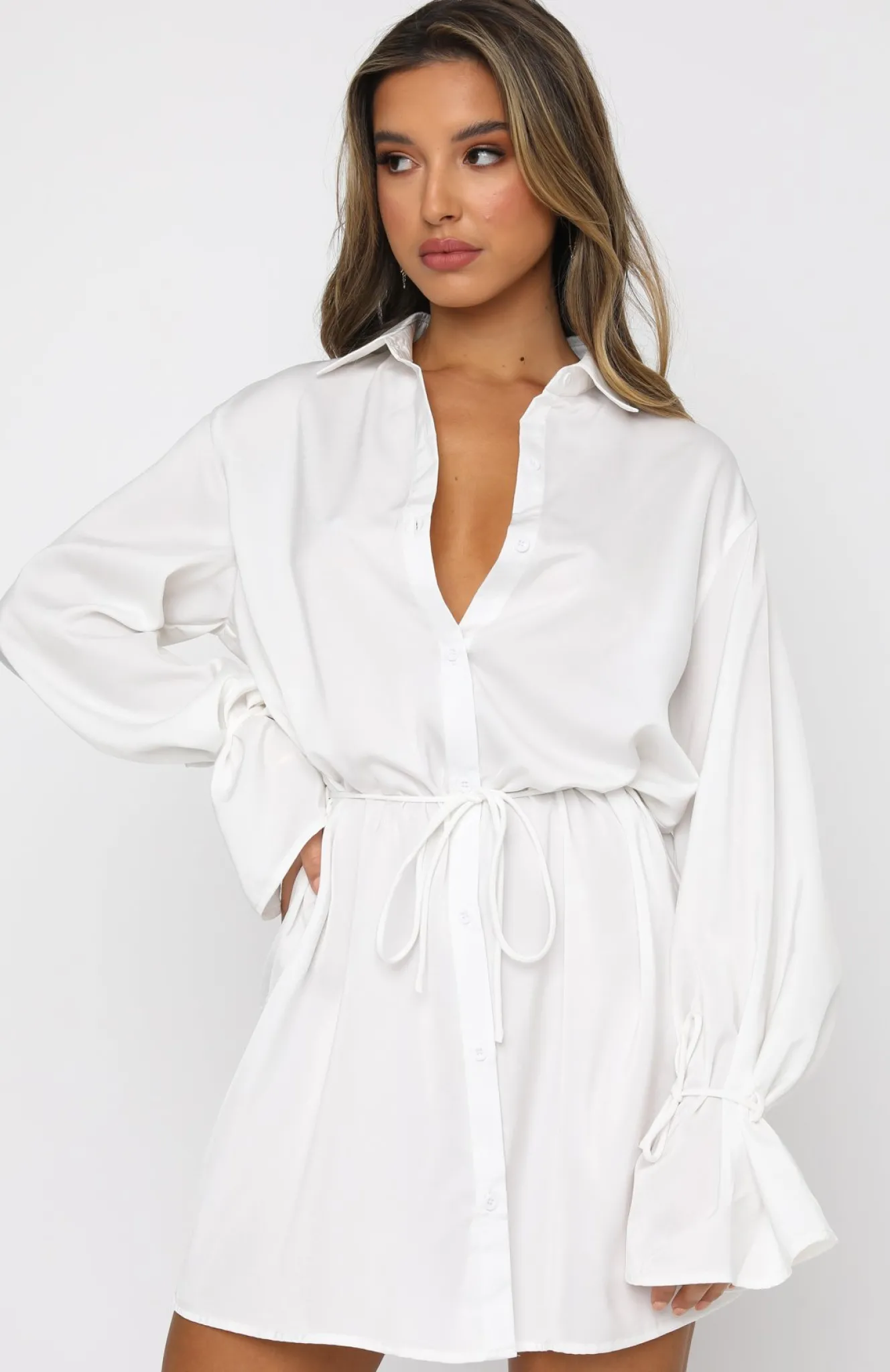 Long Sleeve Dresses | White Fox Boutique Only Gets Better Mini Dress Off white