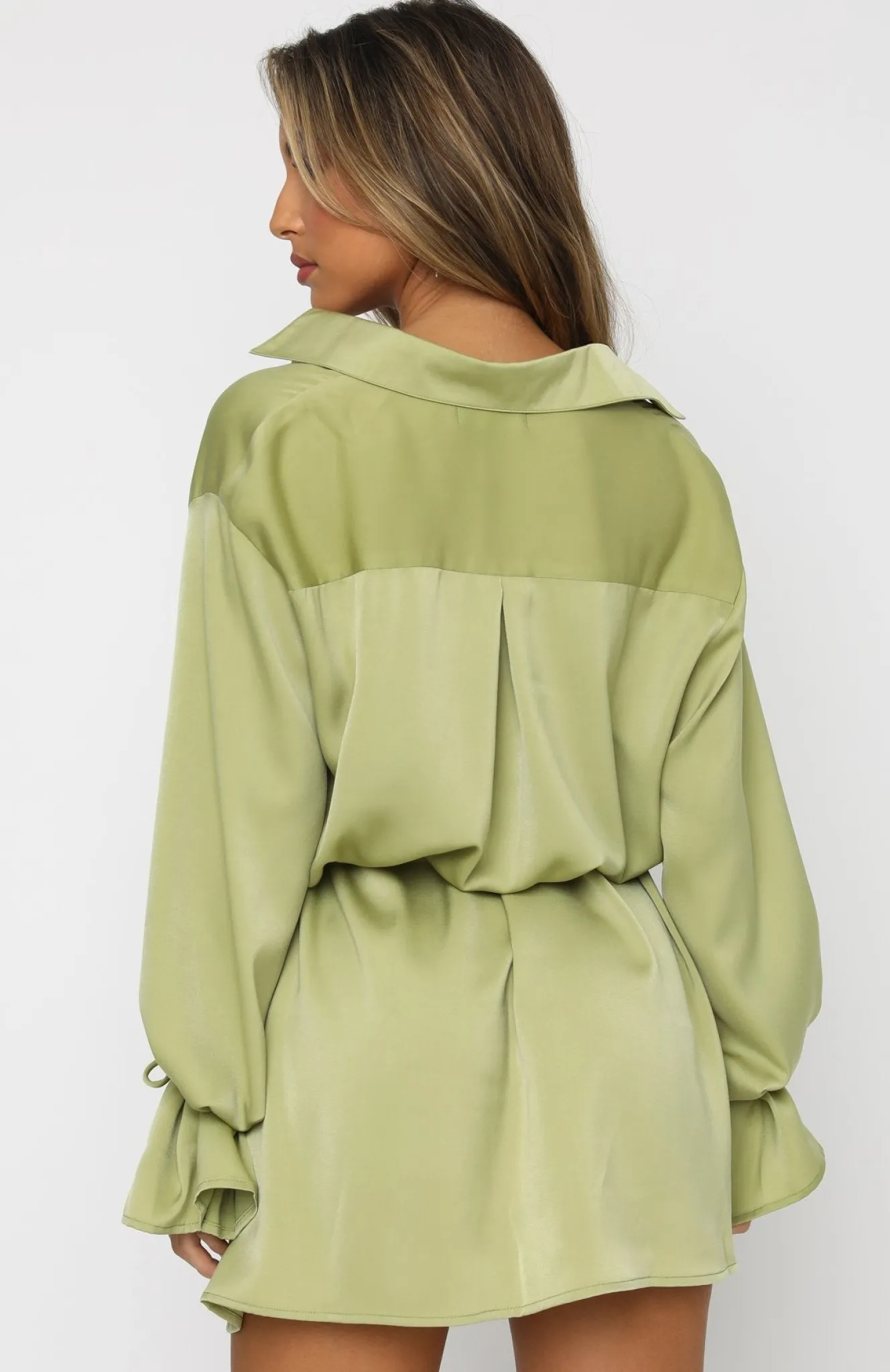 Long Sleeve Dresses | White Fox Boutique Only Gets Better Mini Dress Matcha green