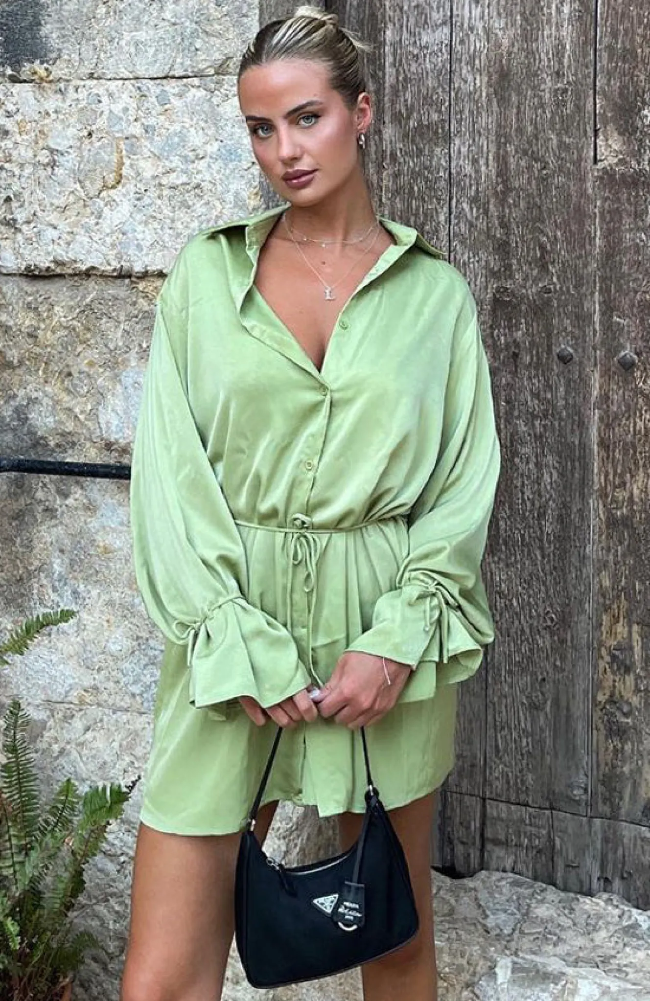 Long Sleeve Dresses | White Fox Boutique Only Gets Better Mini Dress Matcha green