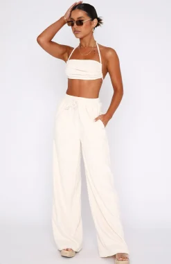 Pants | White Fox Boutique Only One Terry Pants Cream nude