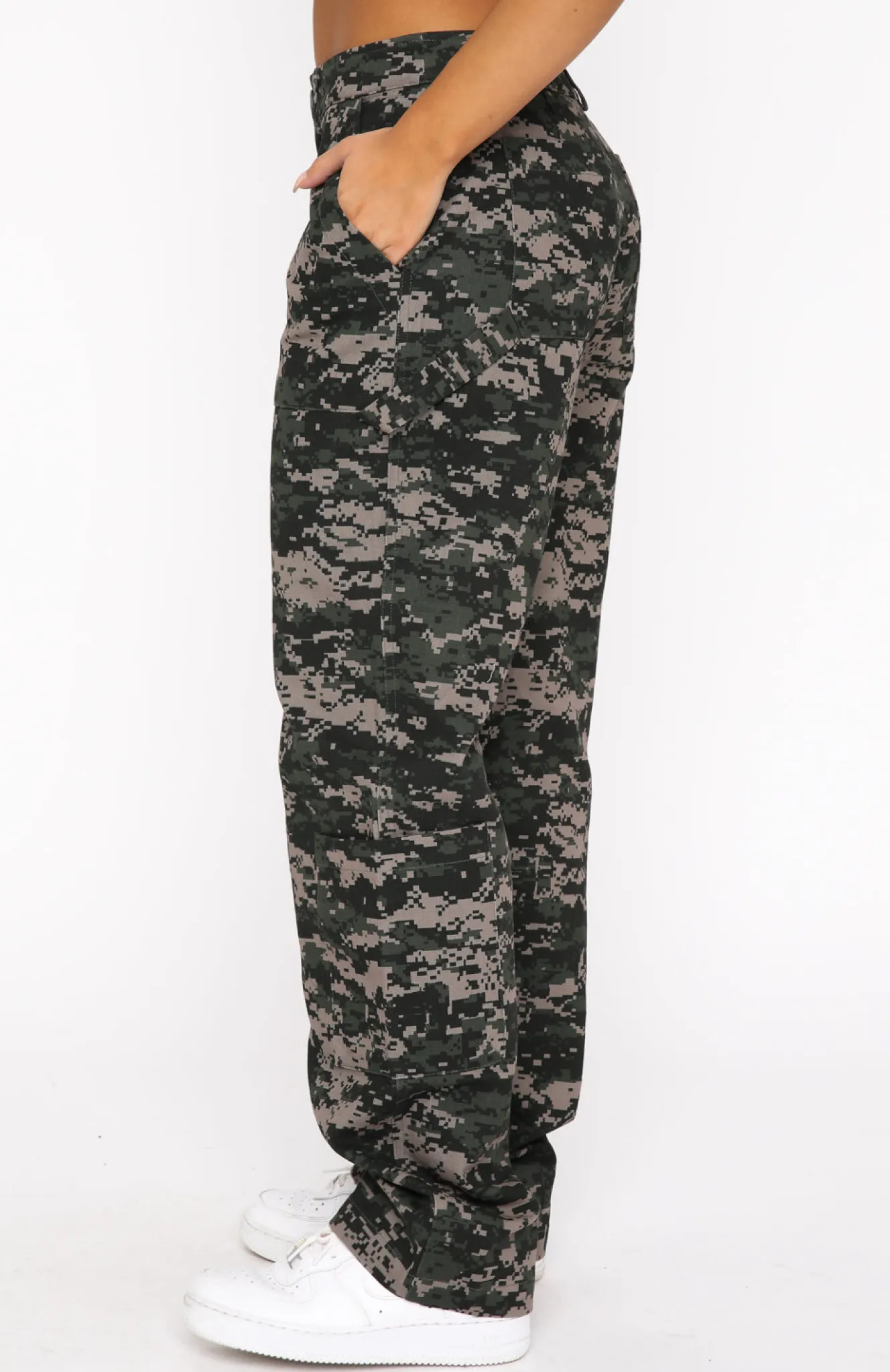 Pants | White Fox Boutique Out To Play Cargo Pants Khaki Digital Print green