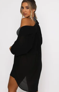 Resort Wear | White Fox Boutique Over The Top Oversized Shirt black