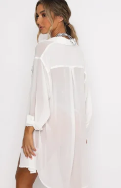Resort Wear | White Fox Boutique Over The Top Oversized Shirt white