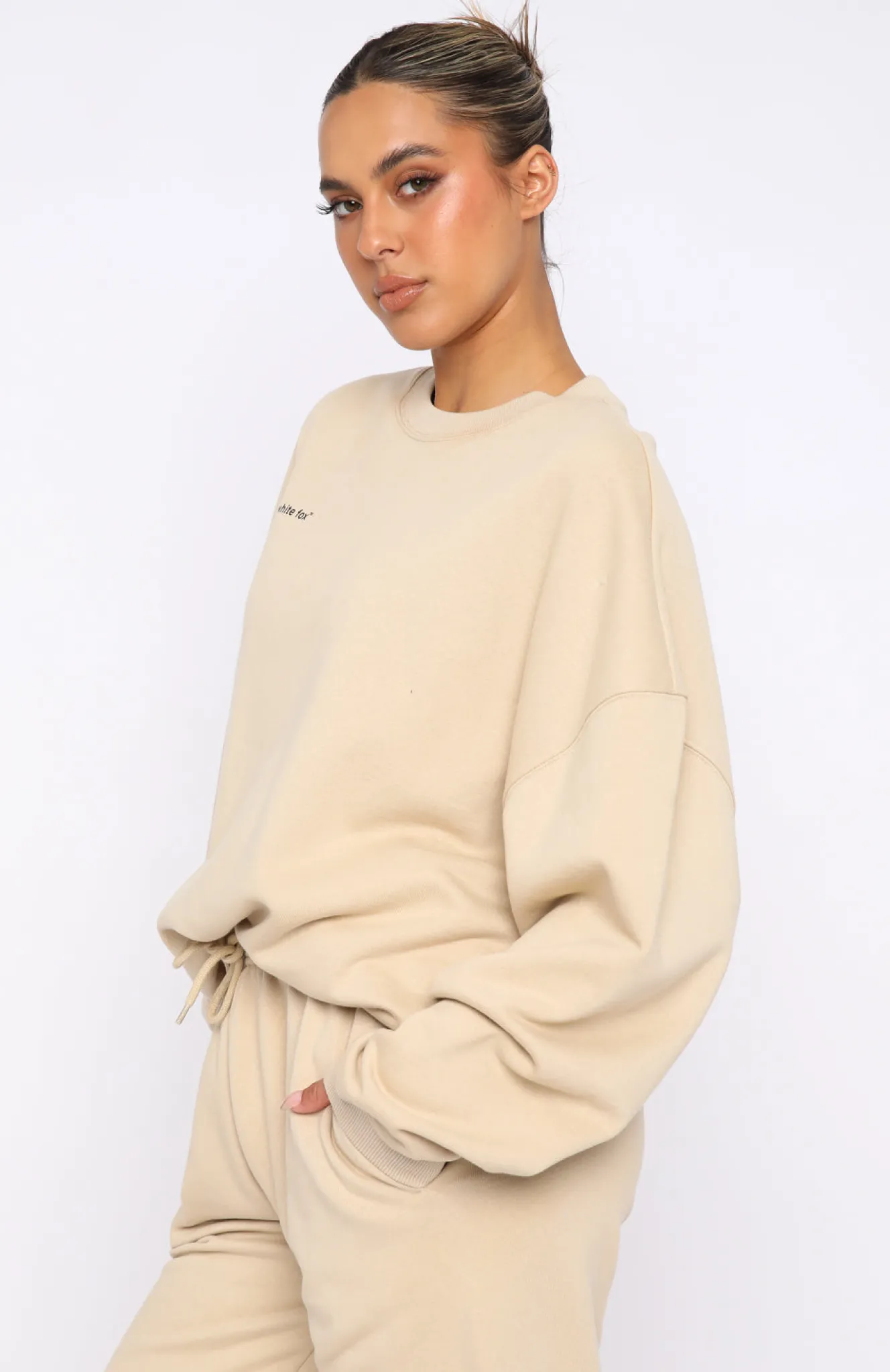 Jackets & Blazers | White Fox Boutique Own The Moment Sweater Sand nude