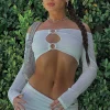 Shirts & Blouses | White Fox Boutique Paradise Vibes Long Sleeve Crop white
