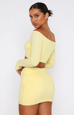 Shirts & Blouses | White Fox Boutique Paradise Vibes Long Sleeve Crop Lemon yellow