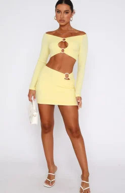 Shirts & Blouses | White Fox Boutique Paradise Vibes Long Sleeve Crop Lemon yellow