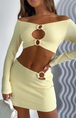 Shirts & Blouses | White Fox Boutique Paradise Vibes Long Sleeve Crop Lemon yellow