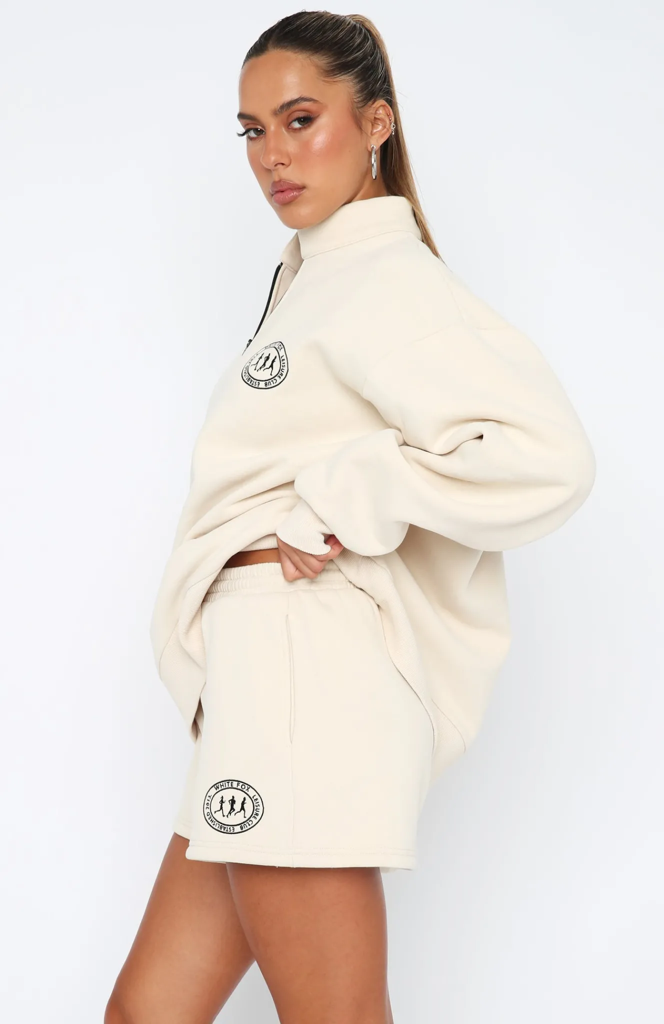 Jackets & Blazers | White Fox Boutique Part Of The Story Zip Front Sweater Pebble nude