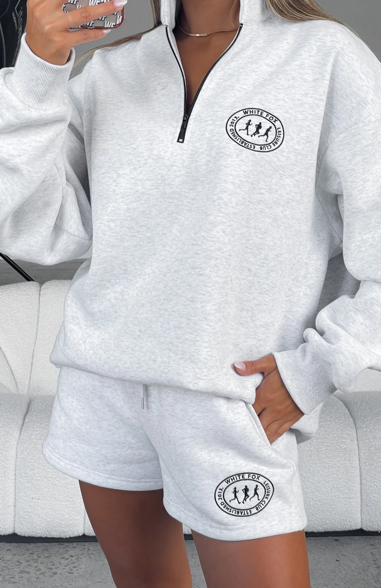 Jackets & Blazers | White Fox Boutique Part Of The Story Zip Front Sweater Marle grey
