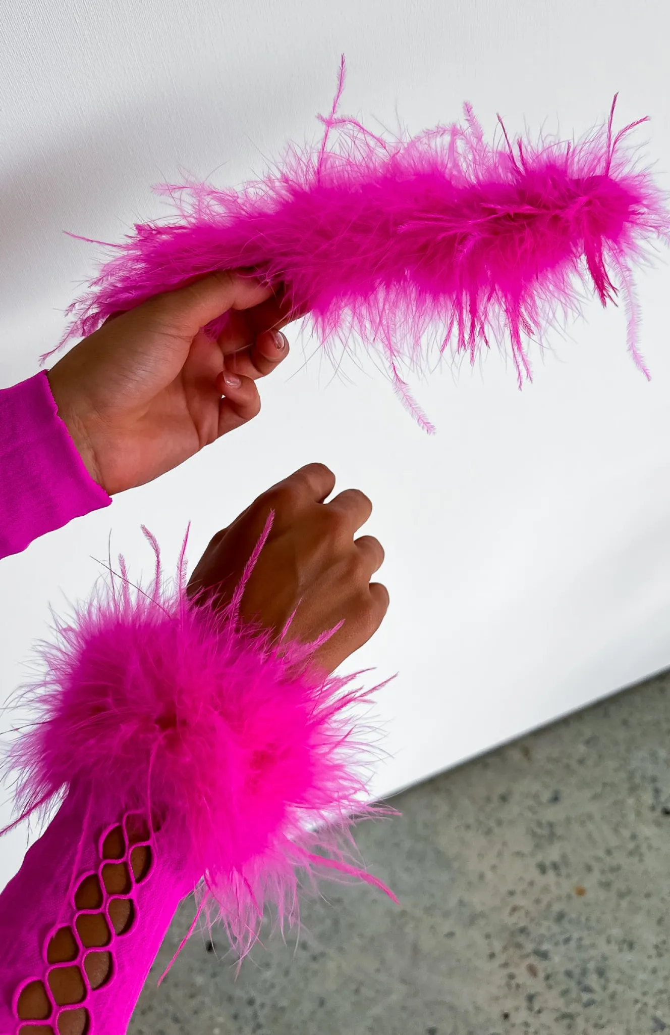 Jewellery | White Fox Boutique Party Of Two Feather Slap Band Hot pink
