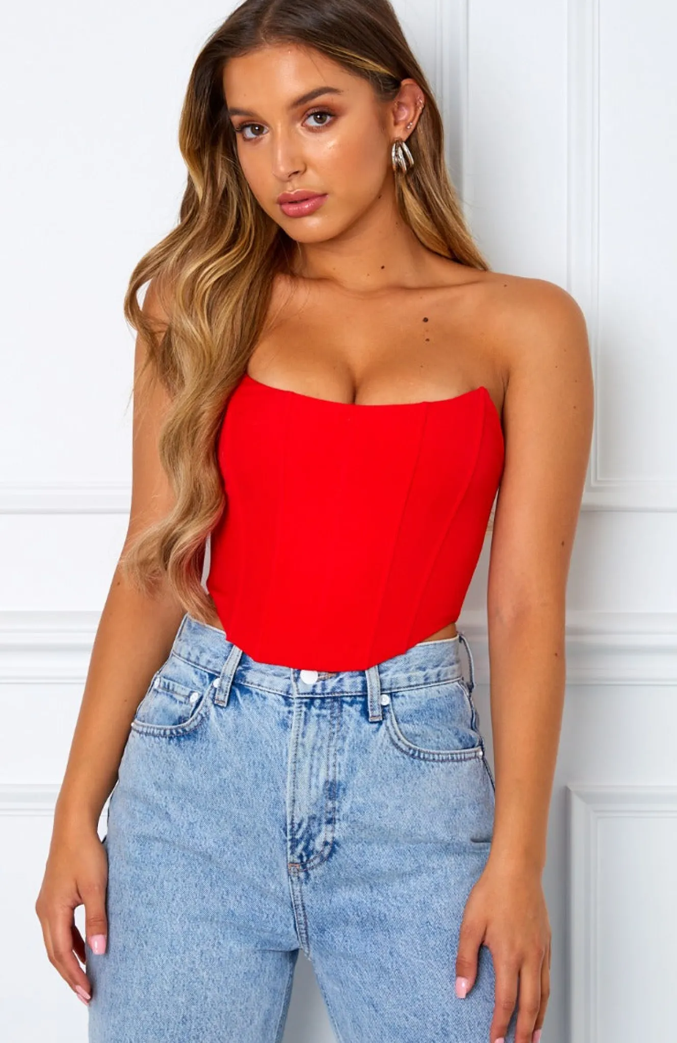 Shirts & Blouses | White Fox Boutique Patience Corset red