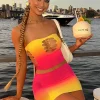 Shirts & Blouses | White Fox Boutique Peace Of Mind Strapless Crop Sunset Gradient multi