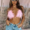Shirts & Blouses | White Fox Boutique Pick Me Up Feather Bikini Top pink